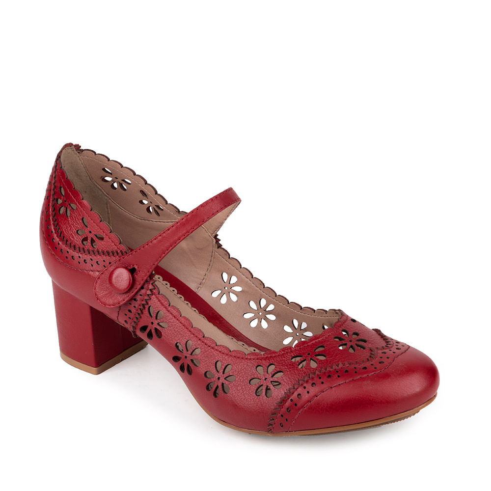 ミントン MINTON ATHOLL レッド　ルビー Pump Média Marina Couro Italiano Scarlet - Lolita Pimenta