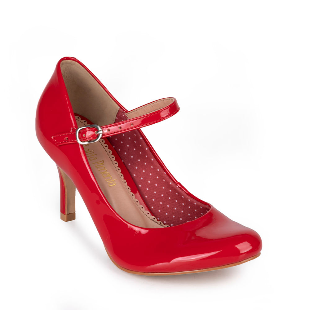 Pump Princess Alice Vegan Verniz Scarlet - Lolita Pimenta