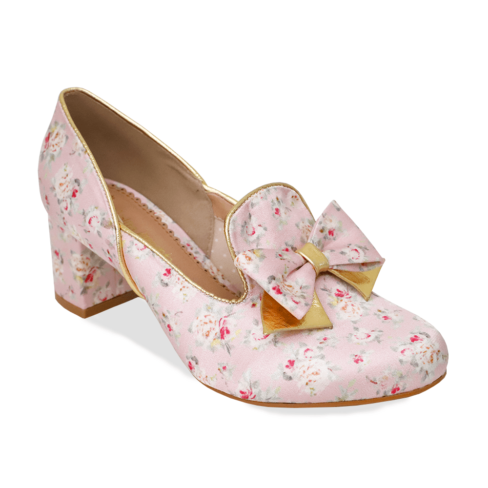 Pump Média Antoniette Vegan Cetim Epoque Rosa - Lolita Pimenta