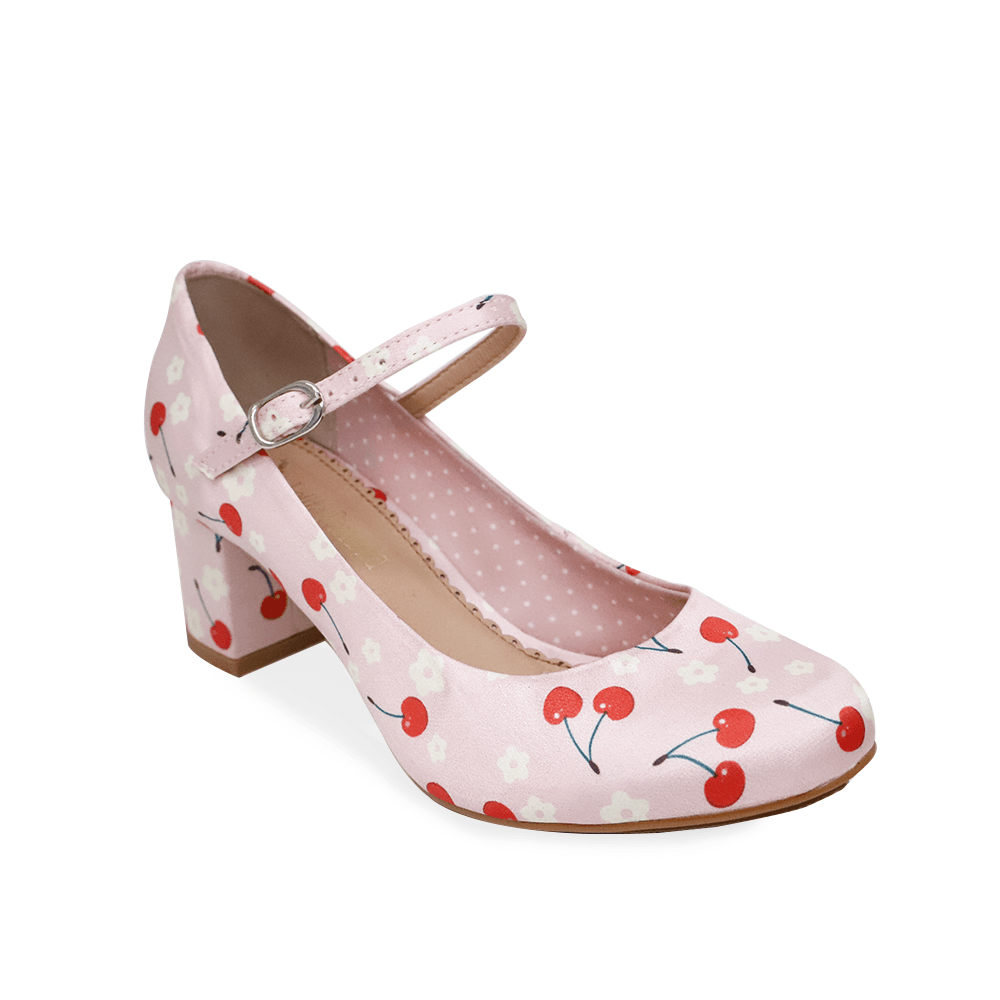 Pump Média Alice Vegan Cetim Cerejas - Lolita Pimenta