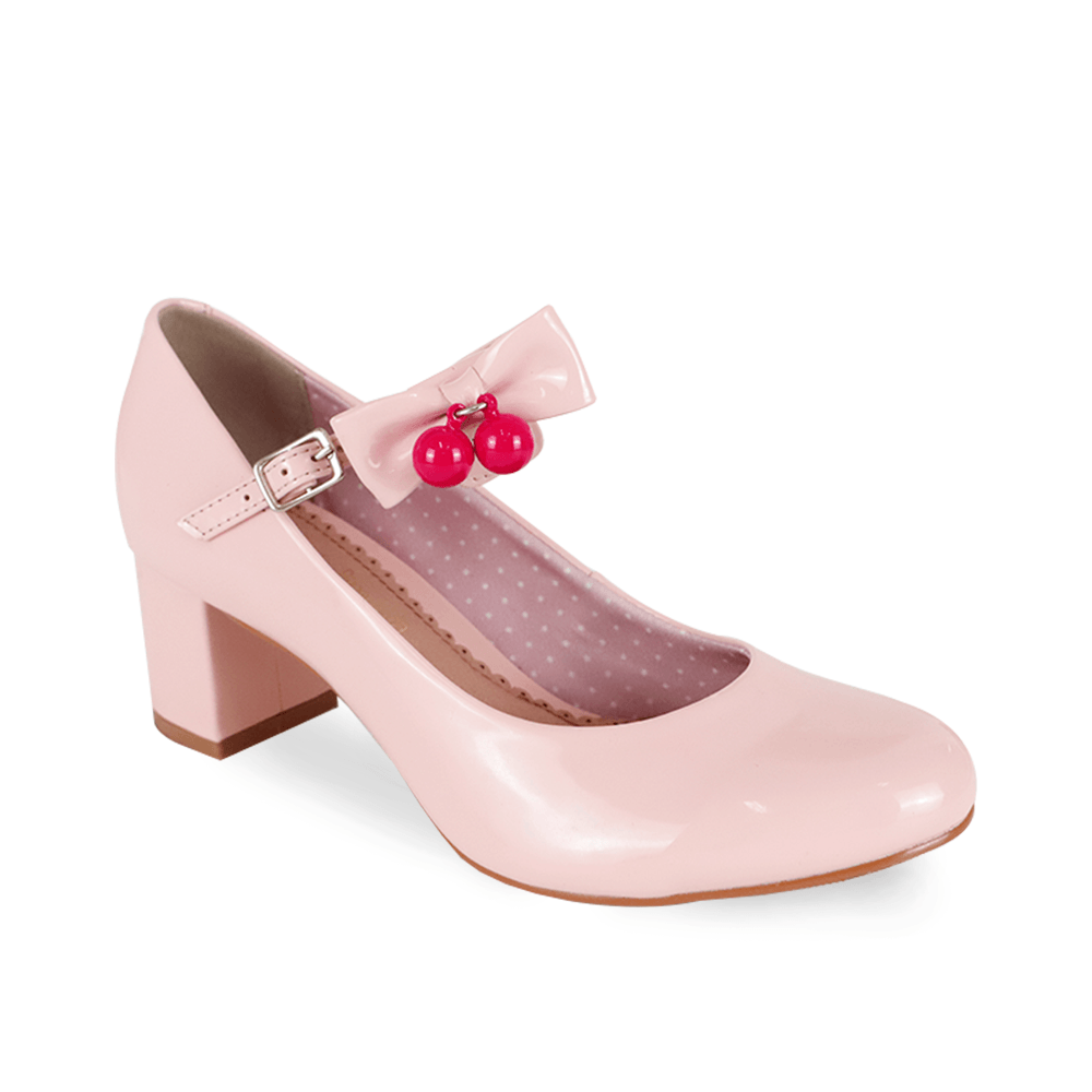 Pump Média Alice Cherry Vegan Verniz Rosa Quartzo - Lolita Pimenta