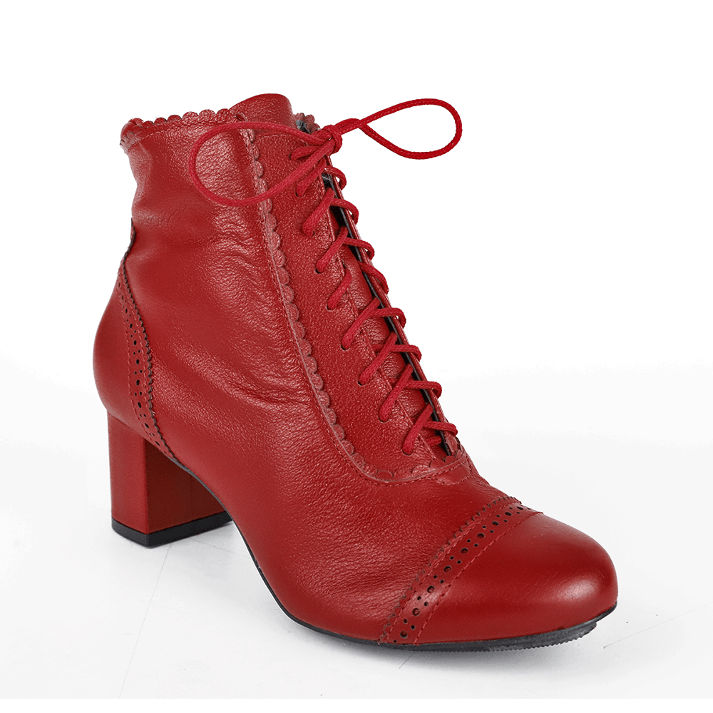 Ankle Boot Média Daphne Couro Grafite - Lolita Pimenta
